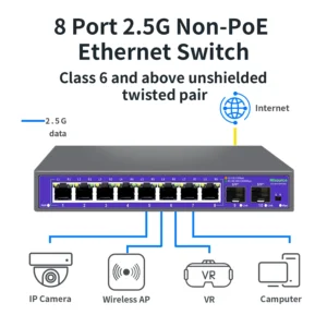 Hisource 2.5G None-POE Network Switch